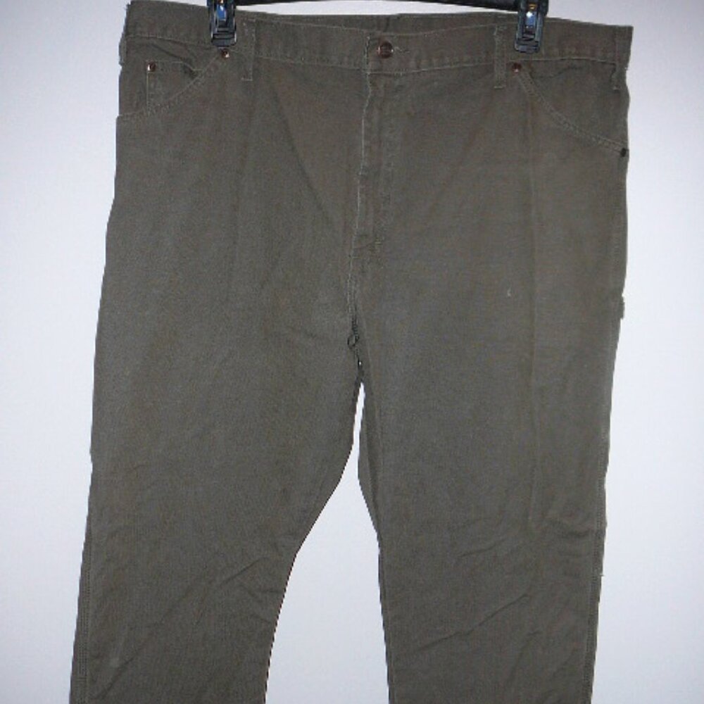 Dickies Relaxed Fit Heavyweight Duck Men's Carpenter Pants Olive Green 42W X 30L